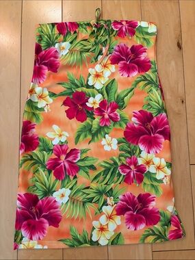 Hawaiian Tube Vintage Beach mini Dress Hibiscus 🌺